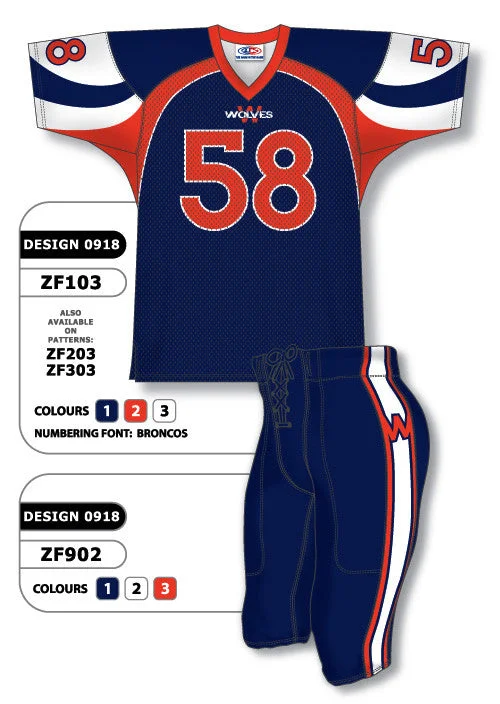 Athletic Knit Custom Sublimated Football Uniform Set Design 0918