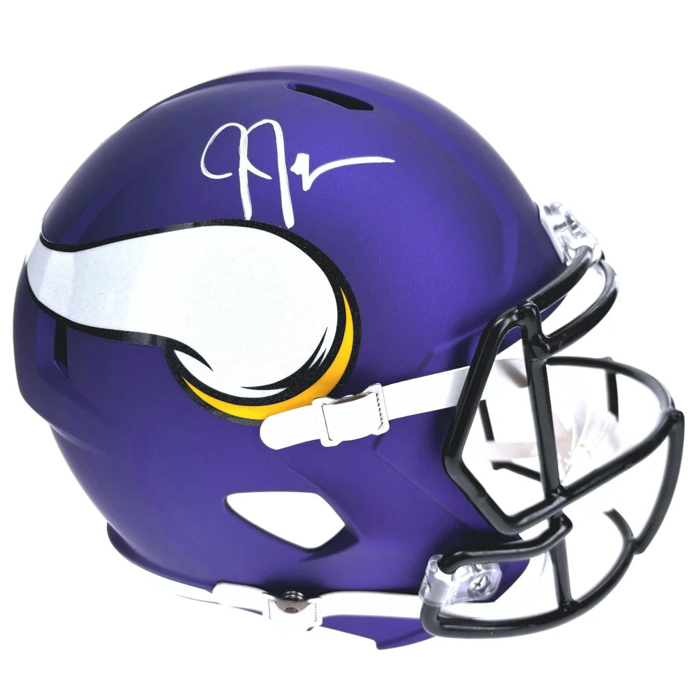 Justin Jefferson Autographed Minnesota Vikings Full Size Helmet BAS COA Signed