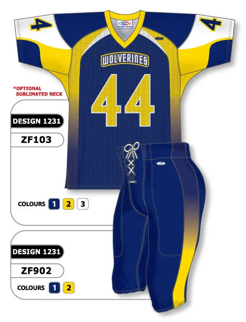 Athletic Knit Custom Sublimated Football Uniform Set Design 1231