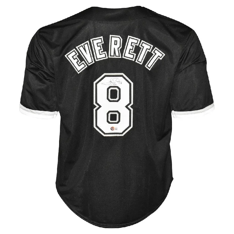 Carl Everett Signed Chicago Black Baseball Jersey (Beckett)