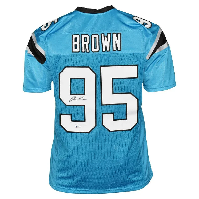 Derrick Brown Signed Pro-Edition Blue Football Jersey (Beckett)