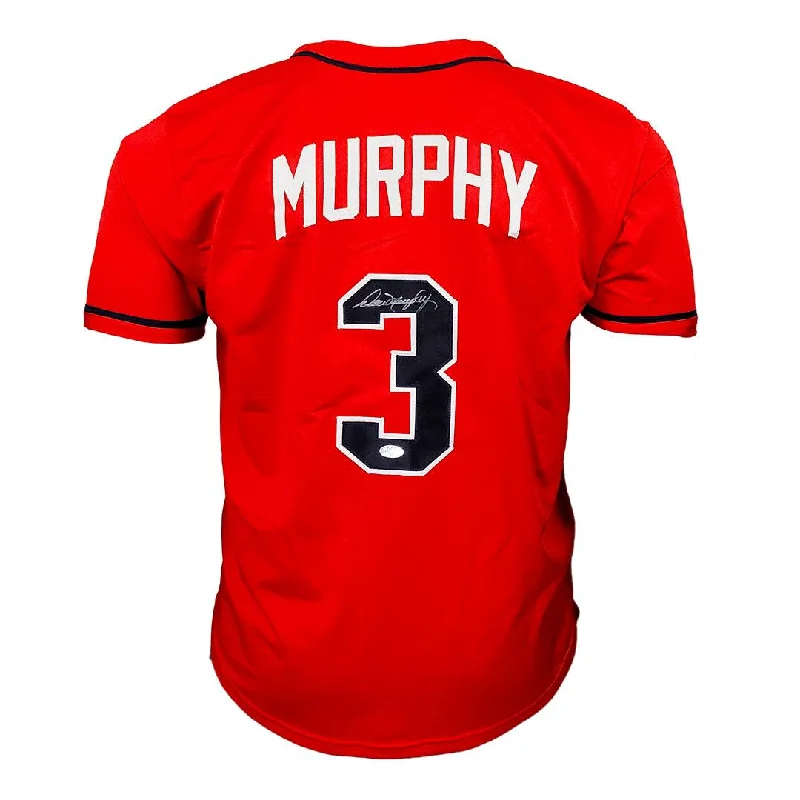 Dale Murphy Signed Atlanta Red Baseball Jersey Blue Numbers (PSA)