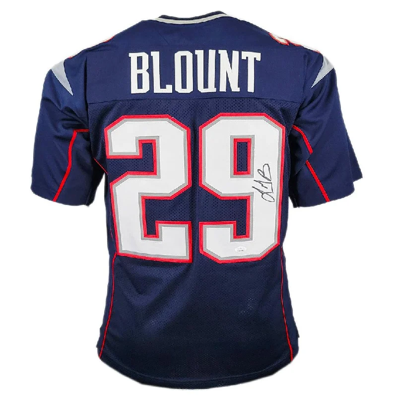 LeGarrette Blount Signed New England Navy Football Jersey (JSA)