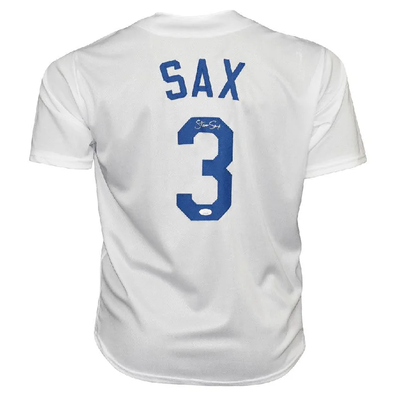 Steve Sax Signed Los Angeles White Baseball Jersey (JSA)