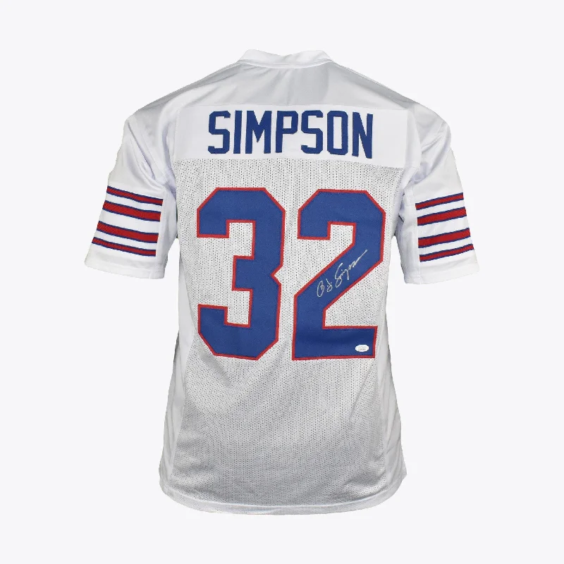 OJ Simpson Signed Pro-Edition White Football Jersey (JSA)