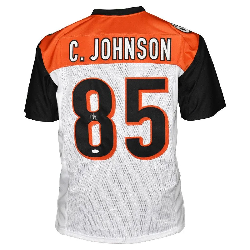 Chad Johnson Signed Cincinnati Pro White Football Jersey (JSA)