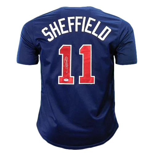 Gary Sheffield Signed Atlanta Navy Baseball Jersey (JSA)