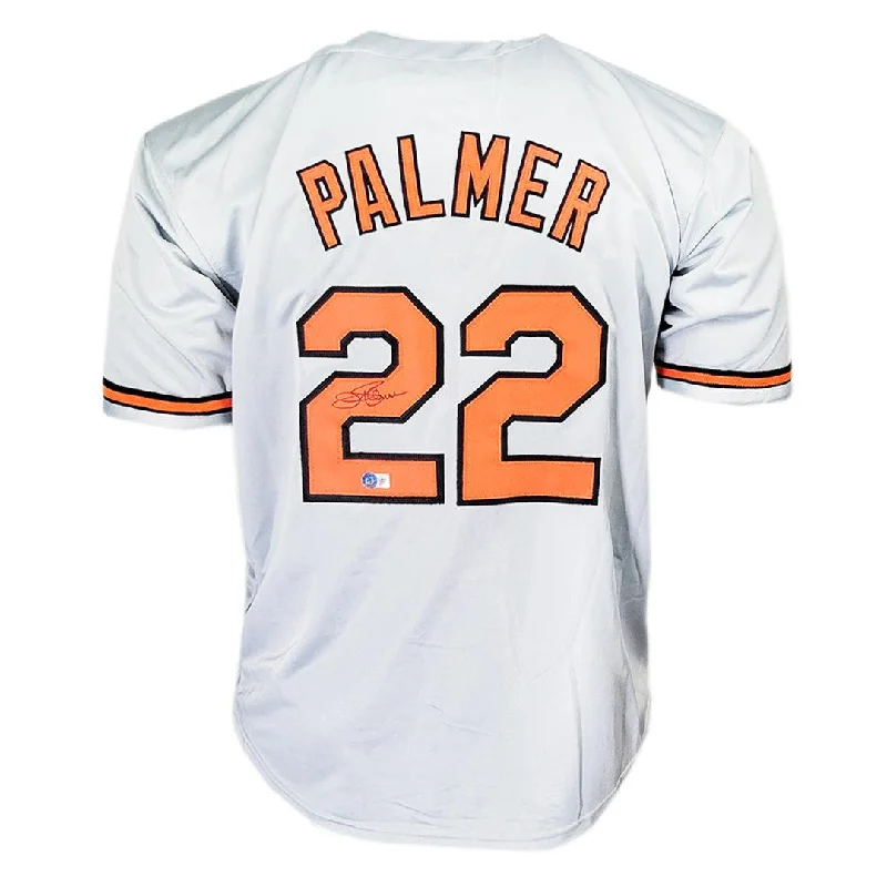 Jim Palmer Signed Baltimore Grey Baseball Jersey (Beckett)