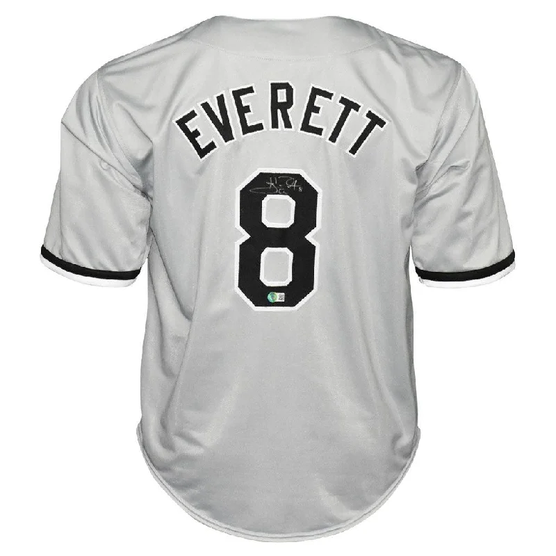 Carl Everett Signed Chicago Grey Baseball Jersey (Beckett)