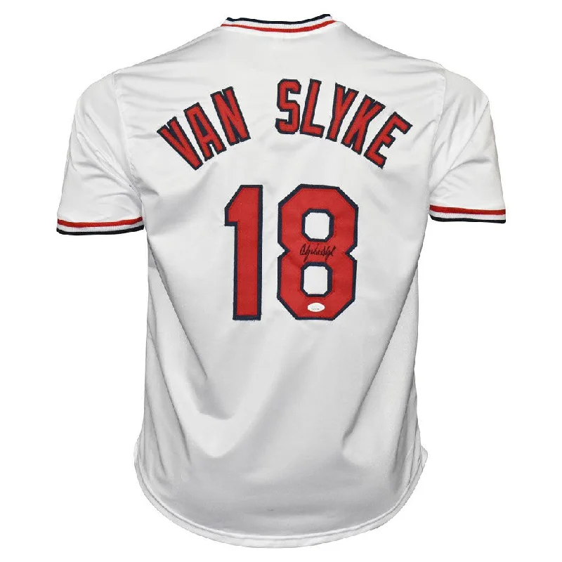 Andy Van Slyke Signed St Louis White Baseball Jersey (JSA)