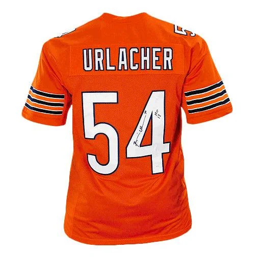 Brian Urlacher Signed HOF 18 Inscription Chicago Orange Football Jersey (Beckett)