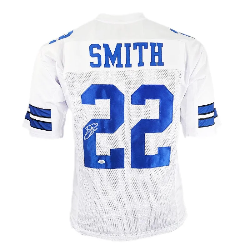 Emmitt Smith Signed Pro-Edition White Football Jersey (BECKETT)