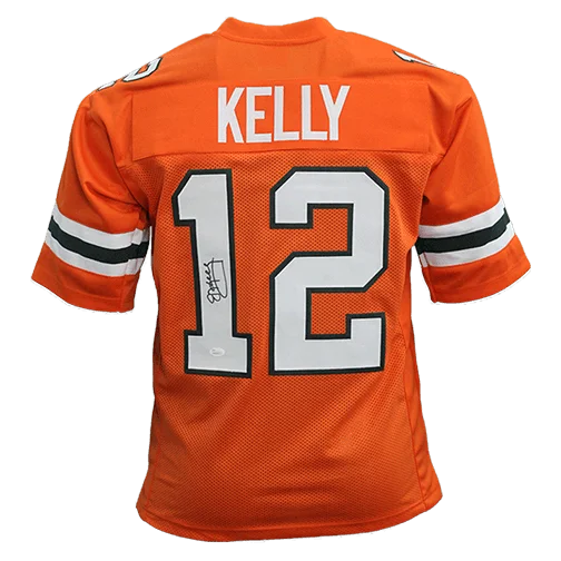 Jim Kelly Autographed college style Football Jersey Orange (Beckett)