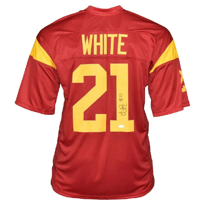 LenDale White Signed USC College Red Football Jersey (JSA)