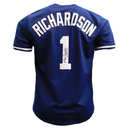 Bobby Richardson Pro Style Autographed Baseball Jersey Navy 1960 World Series MVP (JSA) Bled numbers