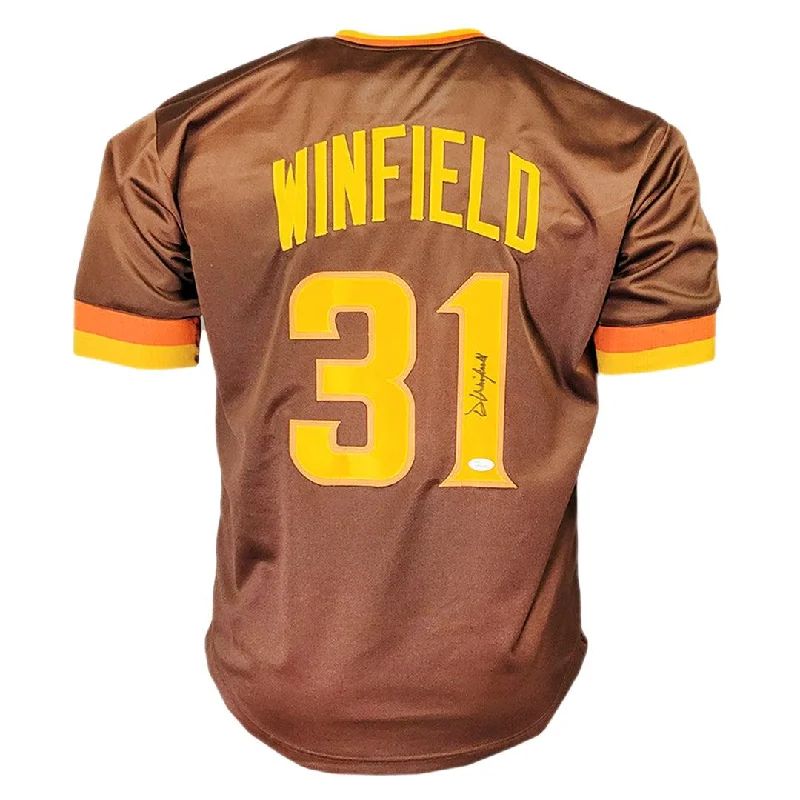 Dave Winfield Signed San Diego Brown Baseball Jersey (JSA)