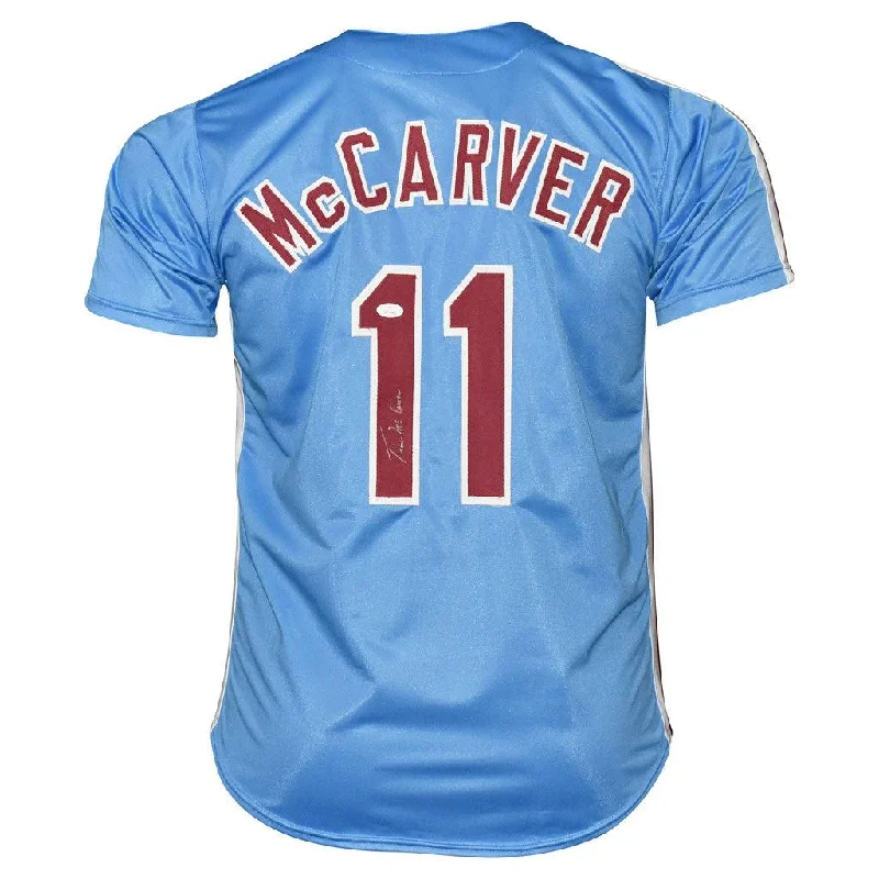 Tim McCarver Signed Philadelphia Blue Baseball Jersey (JSA)