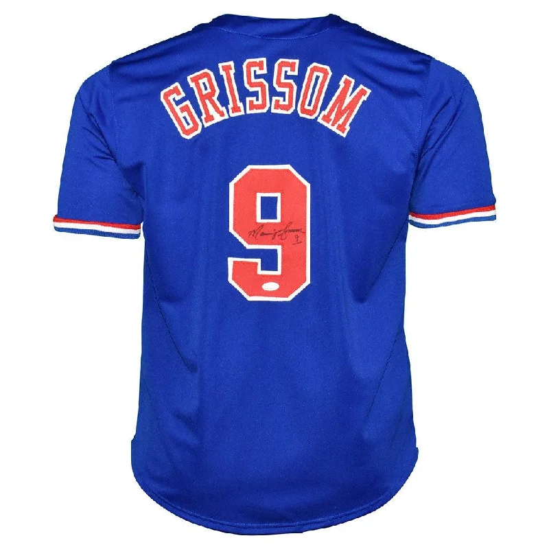 Marquis Grissom Signed Montreal Blue Baseball Jersey (JSA)