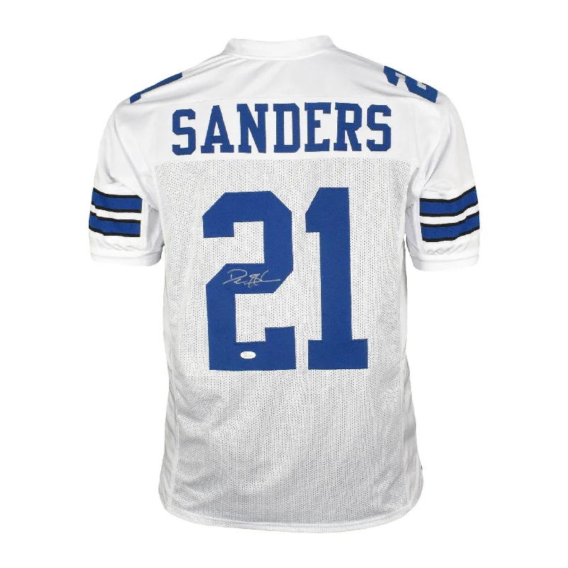 Deion Sanders Signed Pro-Edition Dallas White Football Jersey (Beckett)