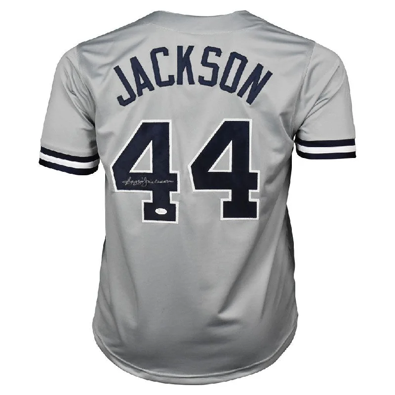 Reggie Jackson Signed New York Grey Baseball Jersey (JSA)