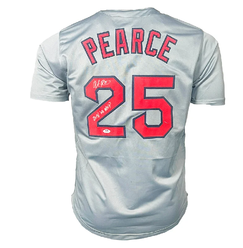 Steve Pearce Signed 2018 WS MVP Inscription Boston Grey Baseball Jersey (PSA)