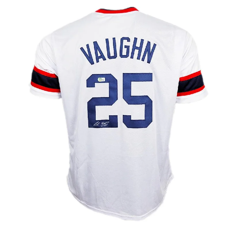 Andrew Vaughn Signed Chicago White Throwback Baseball Jersey (Beckett)