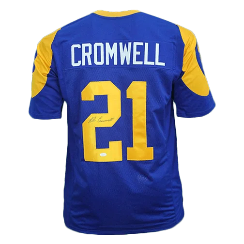 Nolan Cromwell Rams Autographed Football Jersey Royal Blue (JSA)