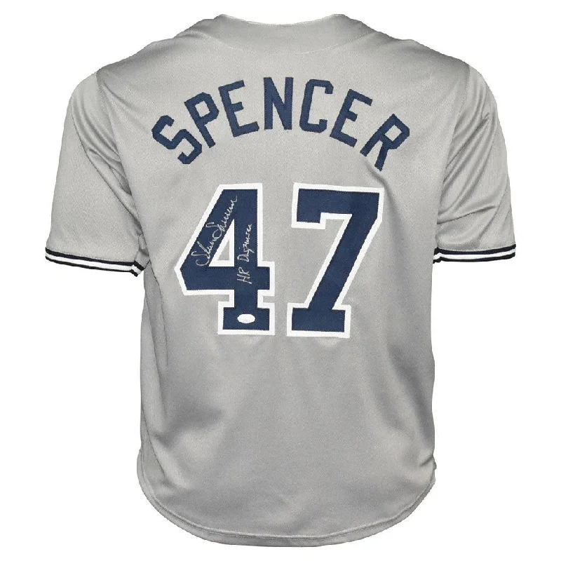 Shane Spencer Signed HR Dispenser Inscription New York Grey Baseball Jersey (JSA)