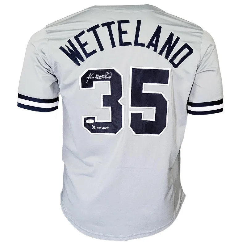 John Wetteland Signed 96 WS MVP Inscription New York Grey Baseball Jersey (JSA)