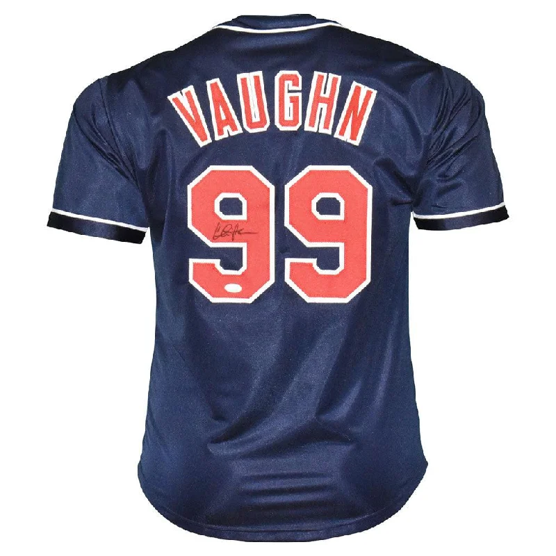 Charlie Sheen Vaughn Signed Major League Blue Baseball Jersey (JSA)