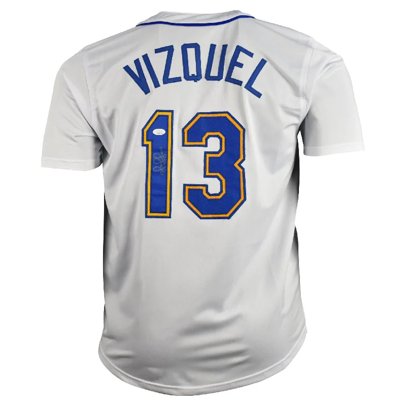 Omar Vizquel Signed Seattle White Baseball Jersey (JSA)