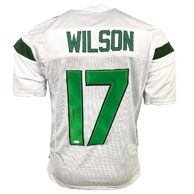 Garrett Wilson Signed New York Rookie White Football Jersey (JSA)