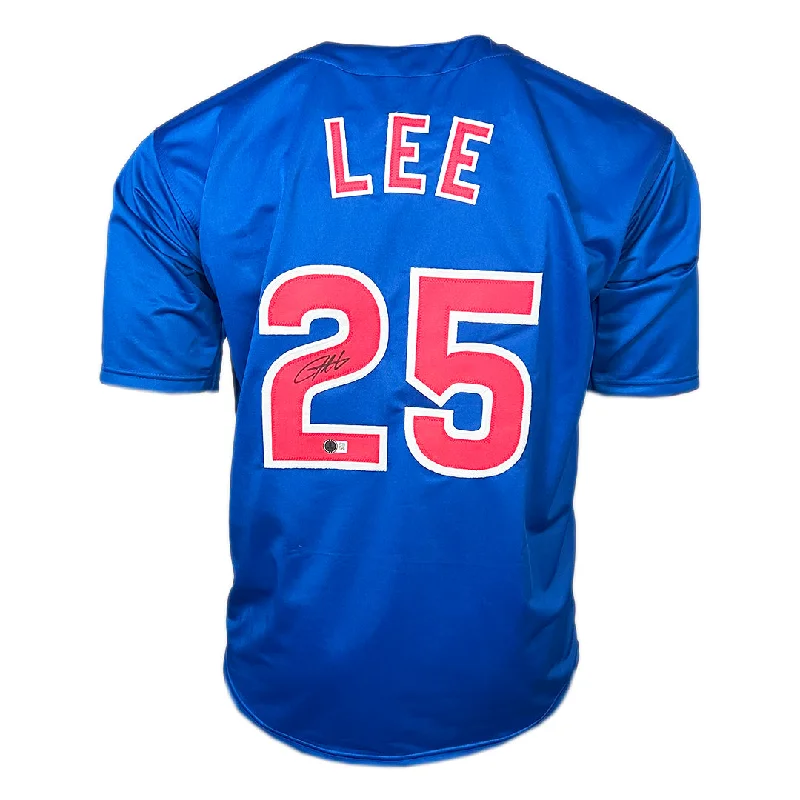 Derrek Lee Signed Chicago Blue Baseball Jersey (Beckett)