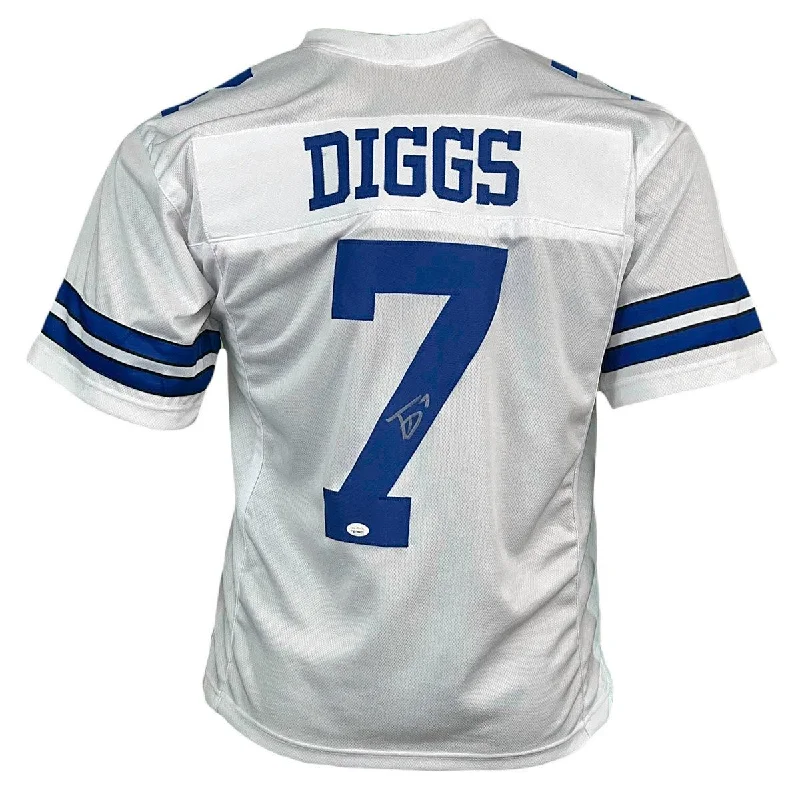 Trevon Diggs Signed Dallas White Football Jersey (JSA)