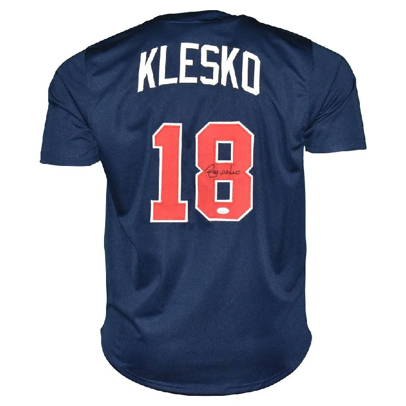 Ryan Klesko Signed Atlanta Blue Baseball Jersey (JSA)