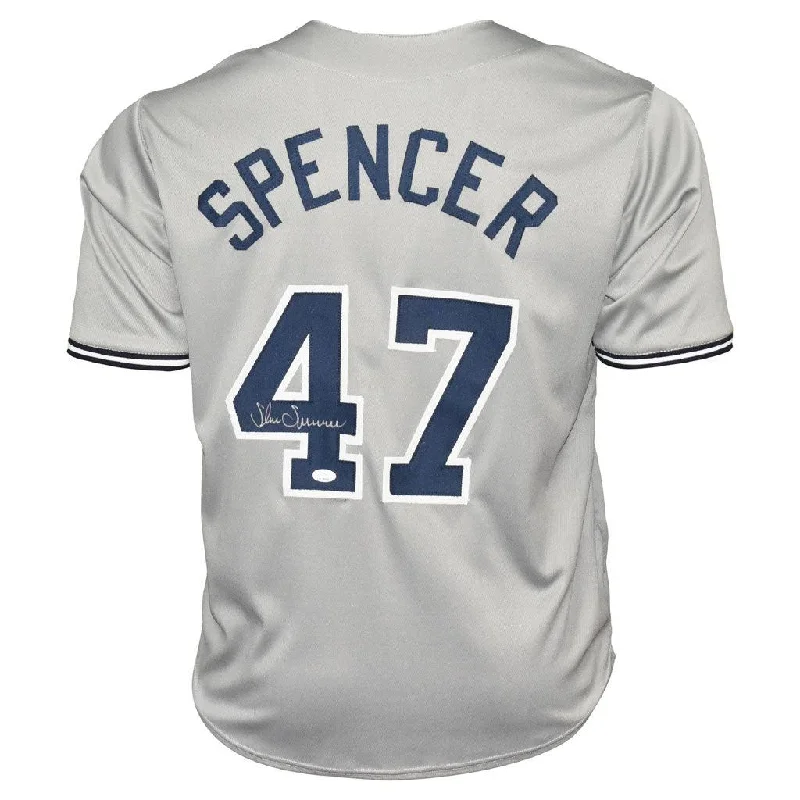 Shane Spencer Signed New York Grey Baseball Jersey (JSA)