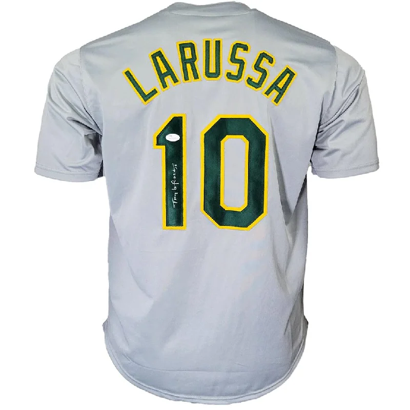 Tony LaRussa Signed Oakland Grey Baseball Jersey (JSA)