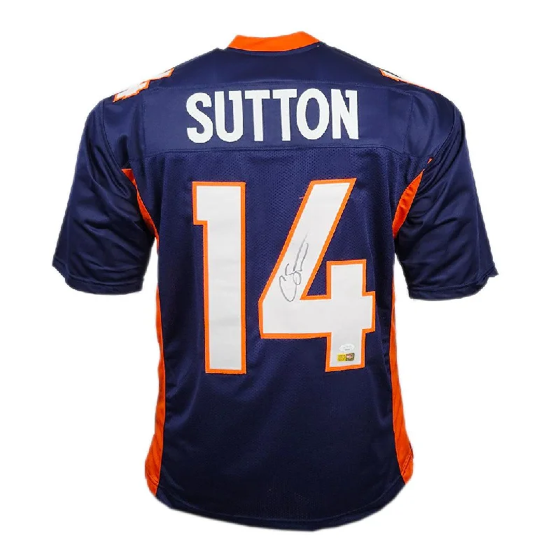 Courtland Sutton Signed Pro-Edition Blue Football Jersey (JSA)