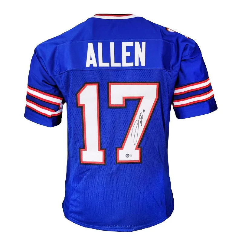 Josh Allen Signed Buffalo Blue Football Jersey (Beckett)