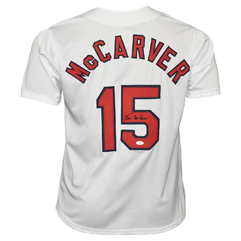 Tim McCarver Signed St Louis White Baseball Jersey (JSA)