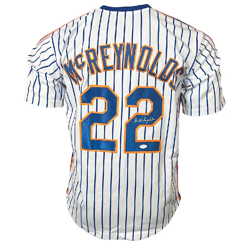 Kevin McReynolds Signed New York Pinstripe Baseball Jersey (JSA)