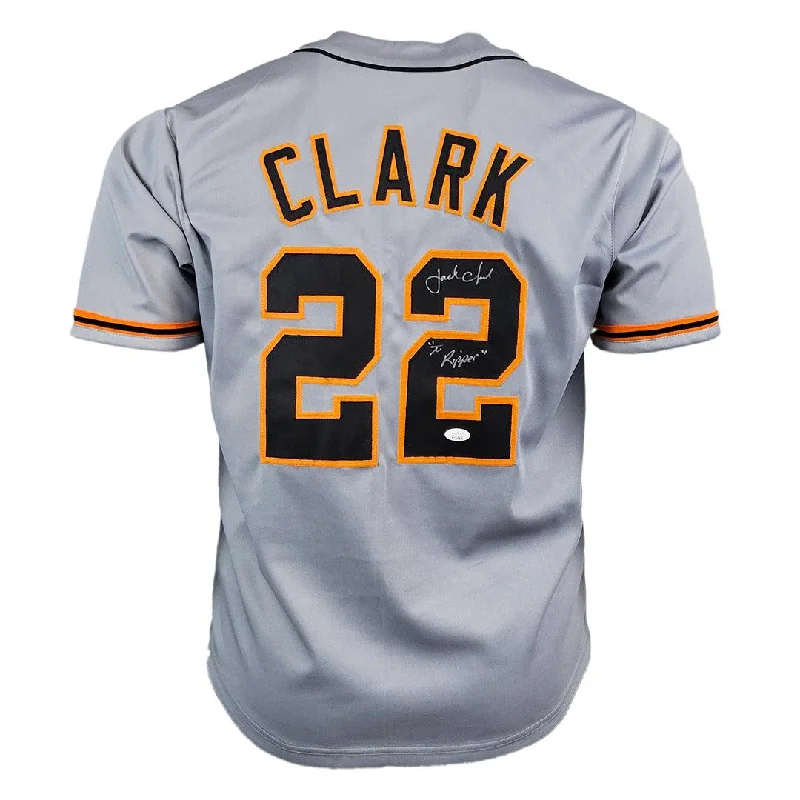 Jack Clark Signed "The Ripper" Inscription San Francisco Grey Baseball Jersey (JSA)