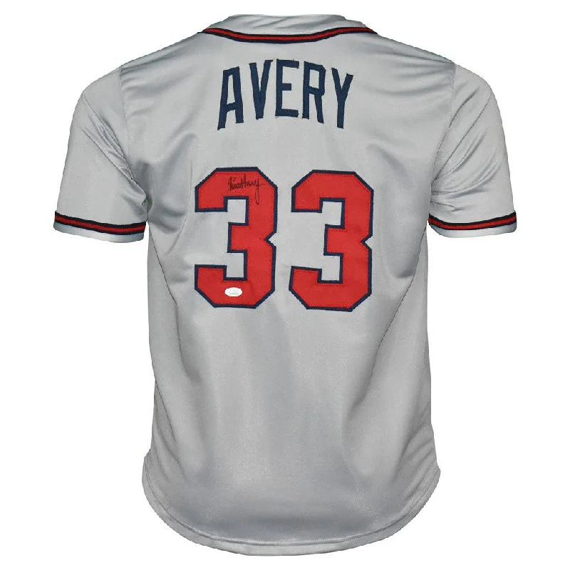 Steve Avery Signed Atlanta Grey Baseball Jersey (JSA)