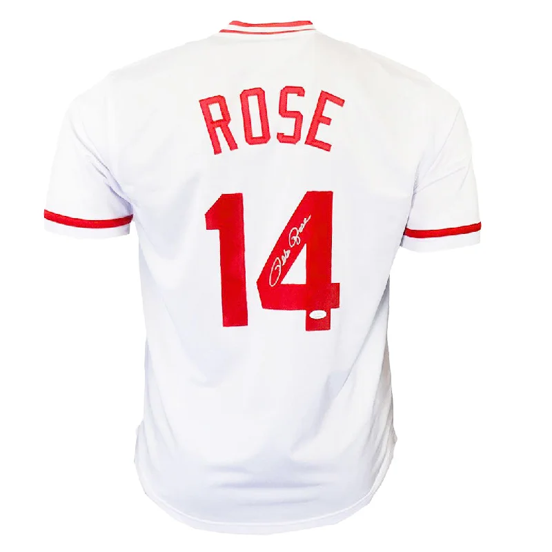 Pete Rose Signed Cincinnati White Baseball Jersey (JSA)