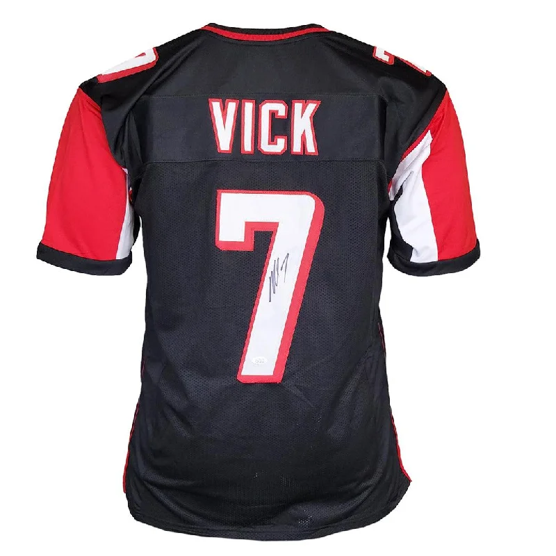 Michael Vick Signed Atlanta Black Football Jersey Shadow Numbers (Beckett)