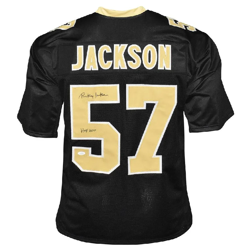 Rickey Jackson Signed HOF 2010 Inscription New Orleans Black Football Jersey (JSA)