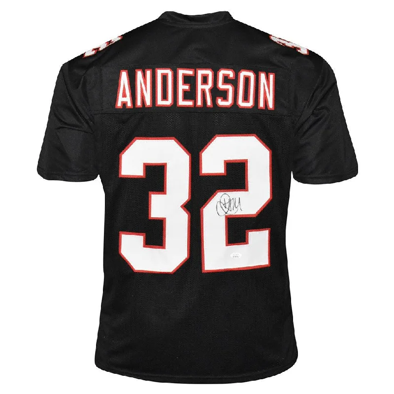 Jamal Anderson Signed Atlanta Pro Black Football Jersey (JSA)