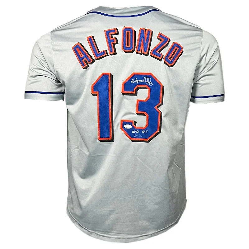 Edgardo Alfonzo Signed "Mets HOF 2020" Inscription New York Grey Baseball Jersey (JSA)