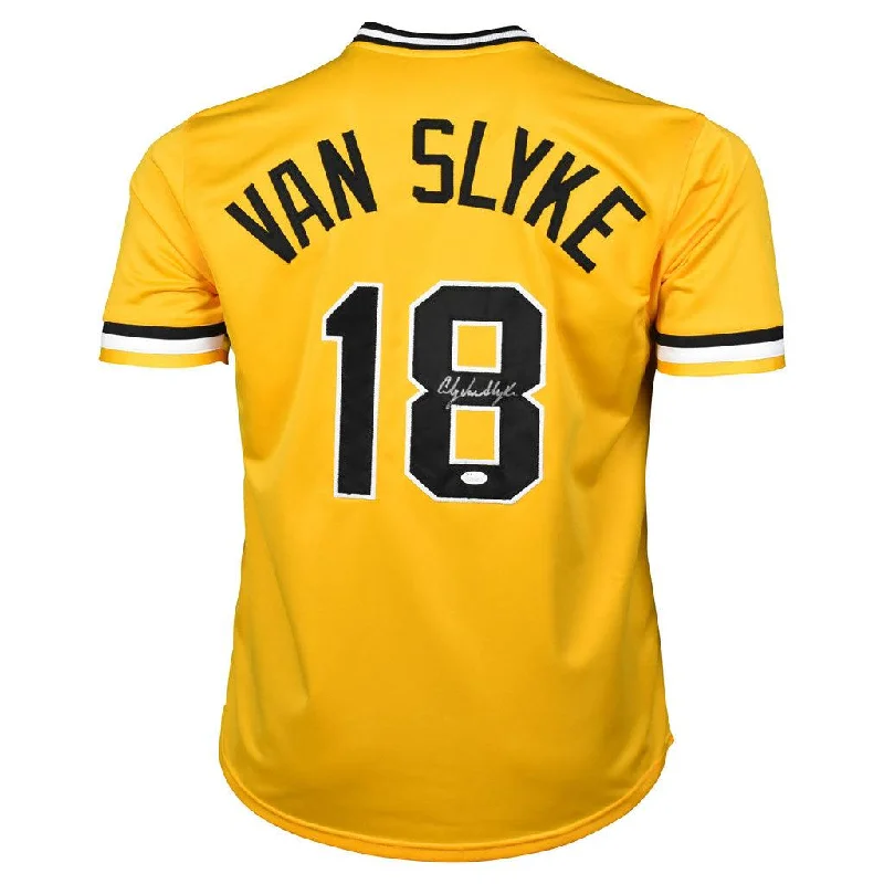 Andy Van Slyke Signed Pittsburgh Yellow Baseball Jersey (JSA)