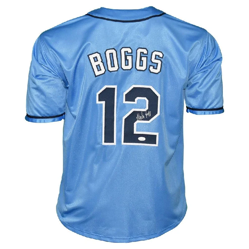 Wade Boggs Signed Tampa Bay Light Blue Baseball Jersey (JSA)